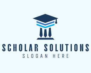 Graduation Cap Pillar  logo design