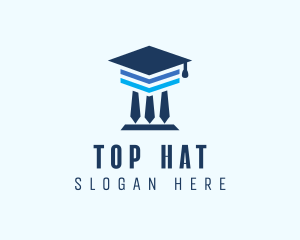 Graduation Cap Pillar  logo design