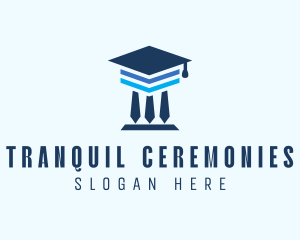 Graduation Cap Pillar  logo design