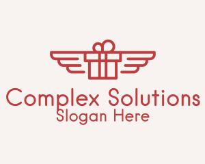 Flying Gift Monoline logo design