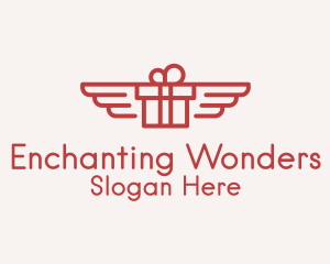 Flying Gift Monoline logo design