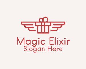 Flying Gift Monoline logo design