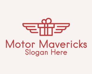 Flying Gift Monoline logo design