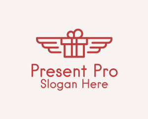 Flying Gift Monoline logo design
