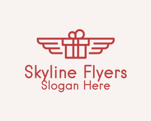 Flying Gift Monoline logo design