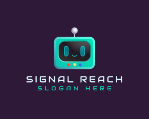 Cute Robot TV Screen App logo design