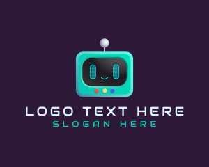 Screen - Cute Robot TV Screen App logo design