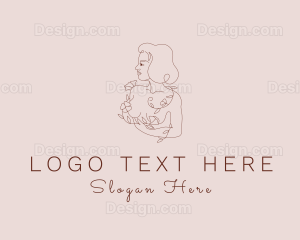 Woman Floral Beauty Logo