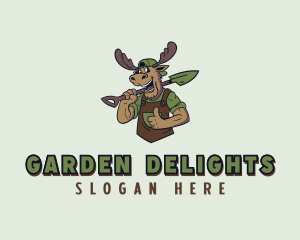 Gardener Moose Landscaper logo design