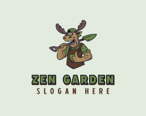 Gardener Moose Landscaper logo design