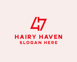 Red Number 47  logo design