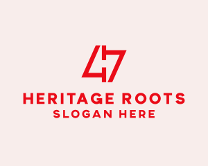 Red Number 47  logo design