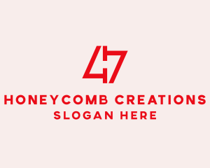 Red Number 47  logo design