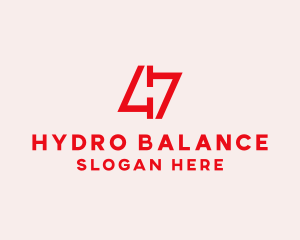 Red Number 47  logo design