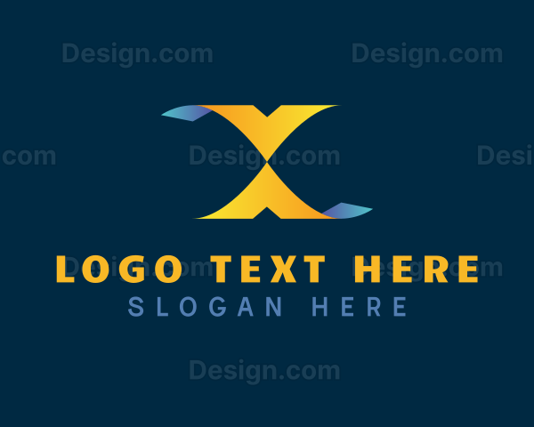 Ribbon Marketing Firm Letter X Logo