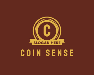 Modern Coin Stamp logo design