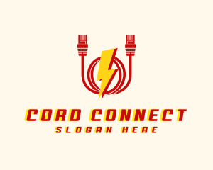 Lightning Cord Cable logo design