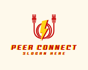 Lightning Cord Cable logo design