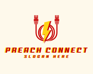 Lightning Cord Cable logo design