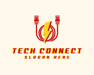 Lightning Cord Cable logo design