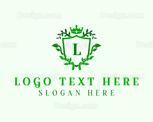 Shield Crown Wreath Logo