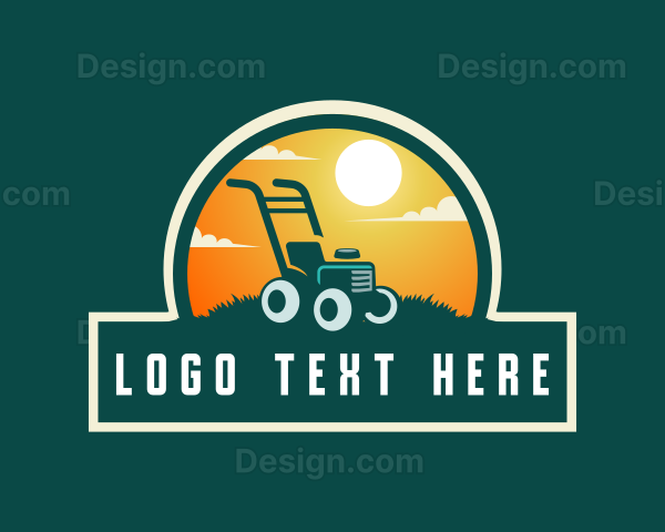 Lawn Mower Gardening Logo