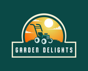 Lawn Mower Gardening logo design