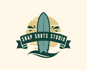 Surfboard Wave Resort Logo