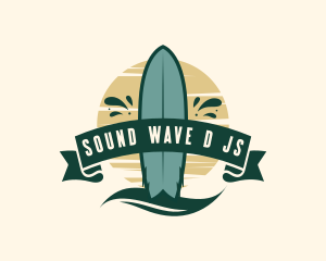 Surfboard Wave Resort logo design