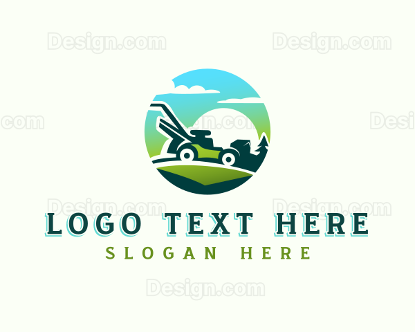 Lawn Mower Landscaping Logo