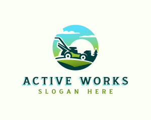 Lawn Mower Landscaping logo design