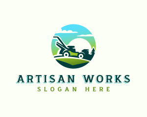 Lawn Mower Landscaping logo design