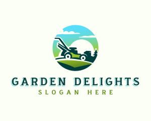 Lawn Mower Landscaping logo design