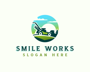 Lawn Mower Landscaping logo design