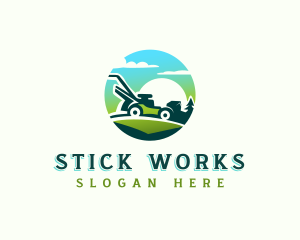 Lawn Mower Landscaping logo design