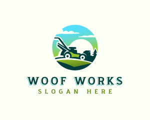 Lawn Mower Landscaping logo design