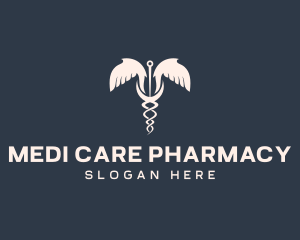 Pharmacy Medicine Caduceus logo design