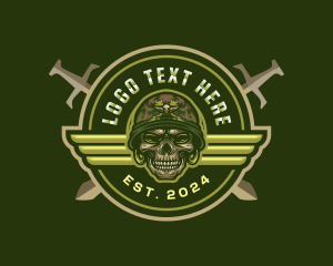 Skull Military Sword logo