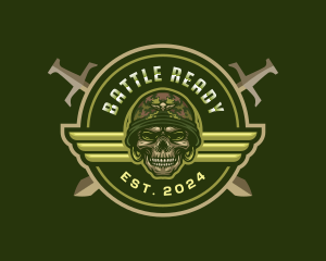 Skull Military Sword logo