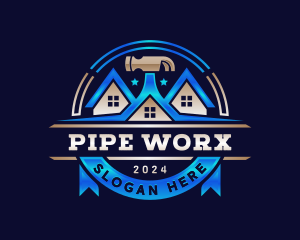 Carpentry Hammer Construction logo design