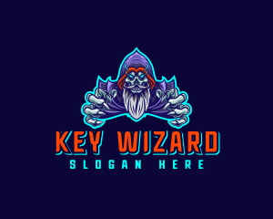 Sorcerer Wizard Skull logo design