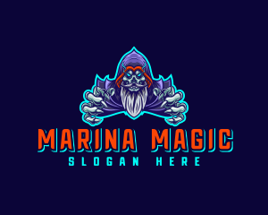 Sorcerer Wizard Skull logo design