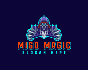 Sorcerer Wizard Skull logo design