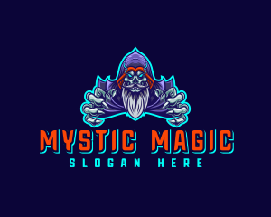 Sorcerer Wizard Skull logo design