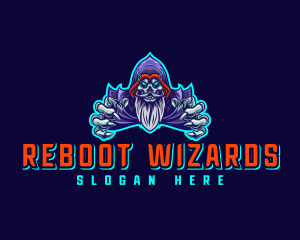 Sorcerer Wizard Skull logo design