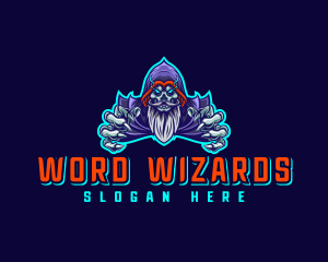 Sorcerer Wizard Skull logo design