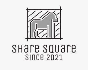 Gorilla Animal Square logo design