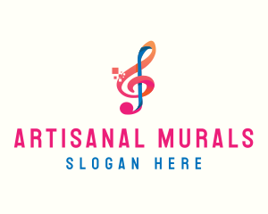 Colorful Digital Musical Note logo design