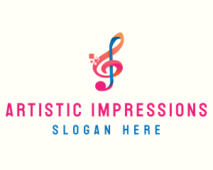 Colorful Digital Musical Note logo design