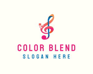 Colorful Digital Musical Note logo design